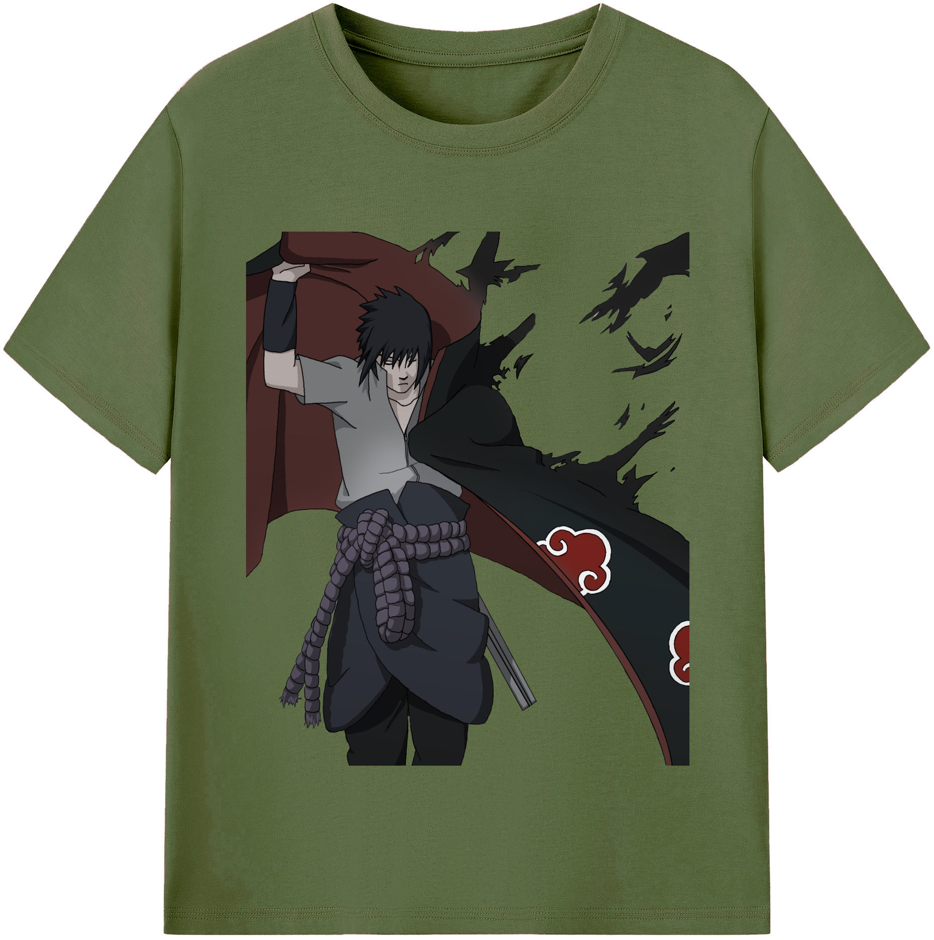 （画像用） NARUTO -ナルト- うちは サスケ Uchiha Sasuke 綿100％半袖Tシャツ（フロントプリント）
